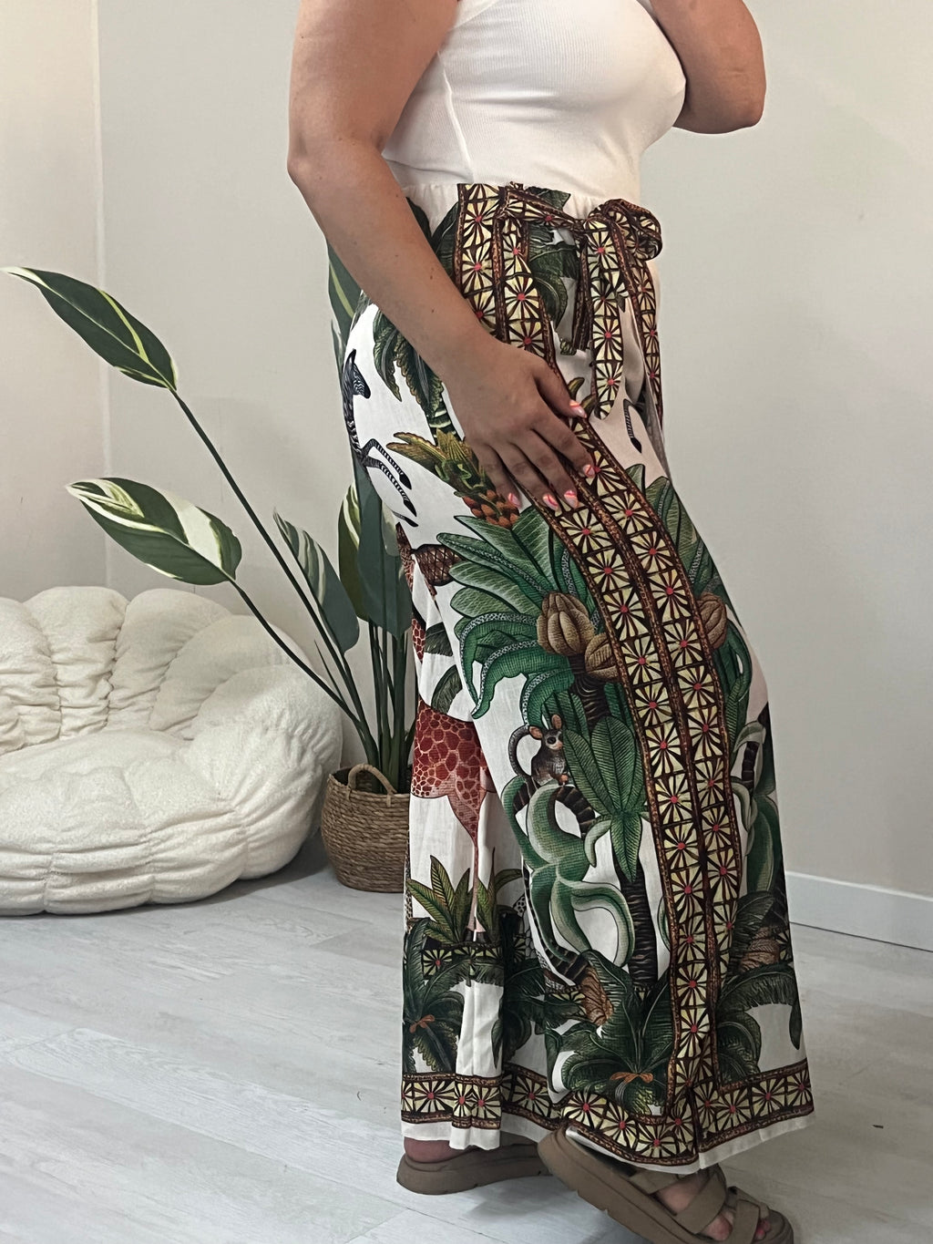 Παντελόνα φούστα κρουαζέ - Tropical print