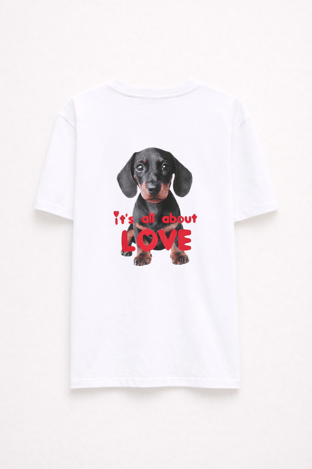 Βαμβακερό LUMINA t-shirt με στάμπα στο μπροστά και στο πίσω μέρος - Λευκό