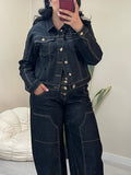 Denim jacket με χρυσά κουμπιά