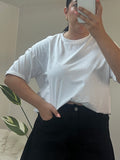 Oversized t-shirt με στρας - Λευκό