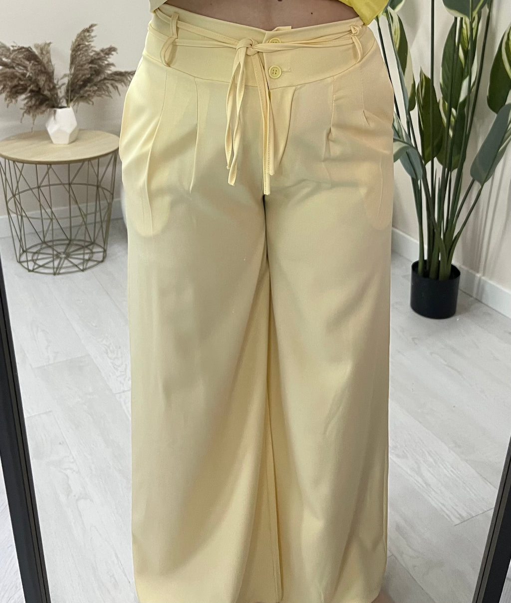Κοστούμι, oversized σακάκι και παντελόνα σε ίσια γραμμή - Κίτρινο