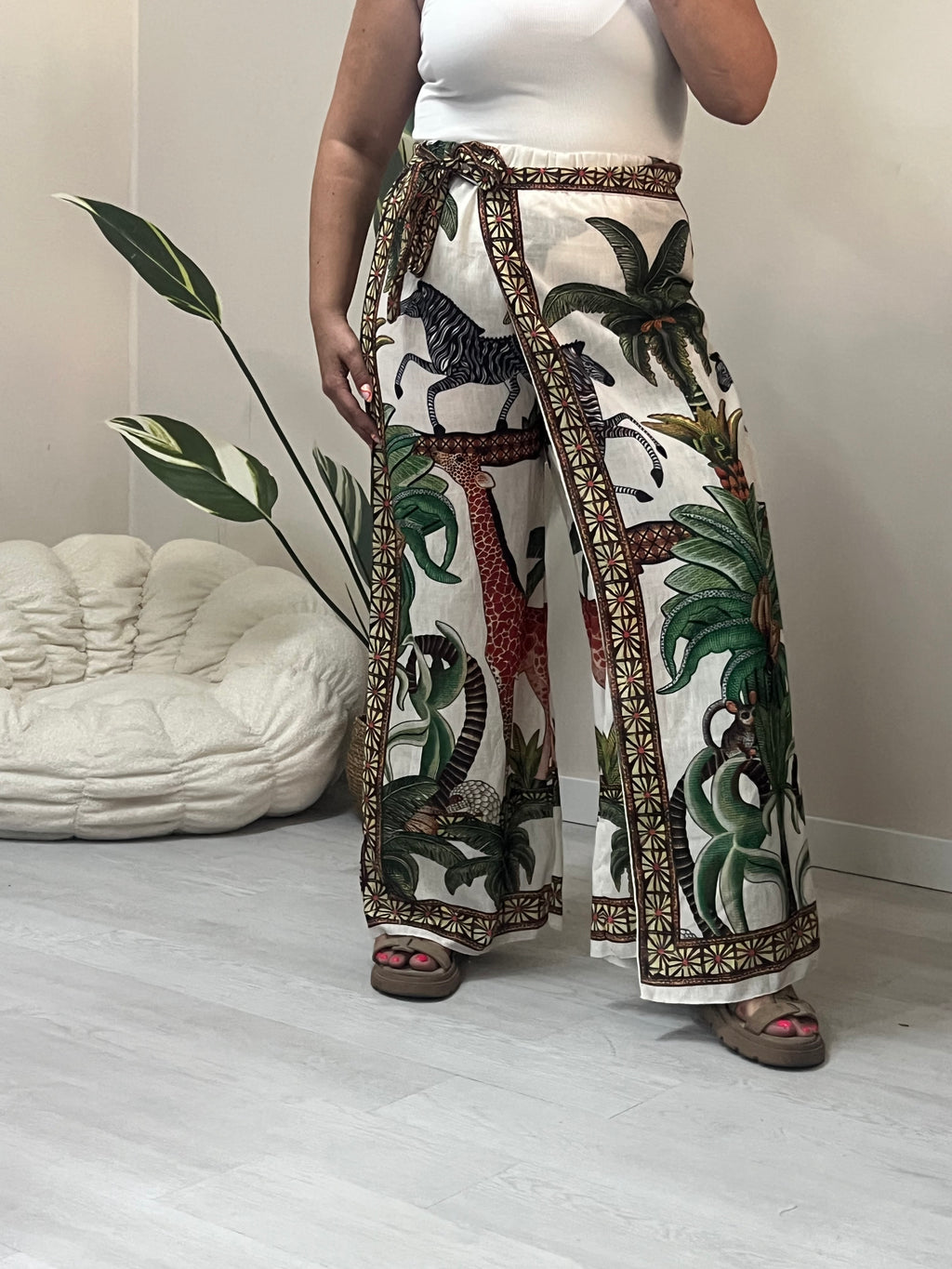 Παντελόνα φούστα κρουαζέ - Tropical print