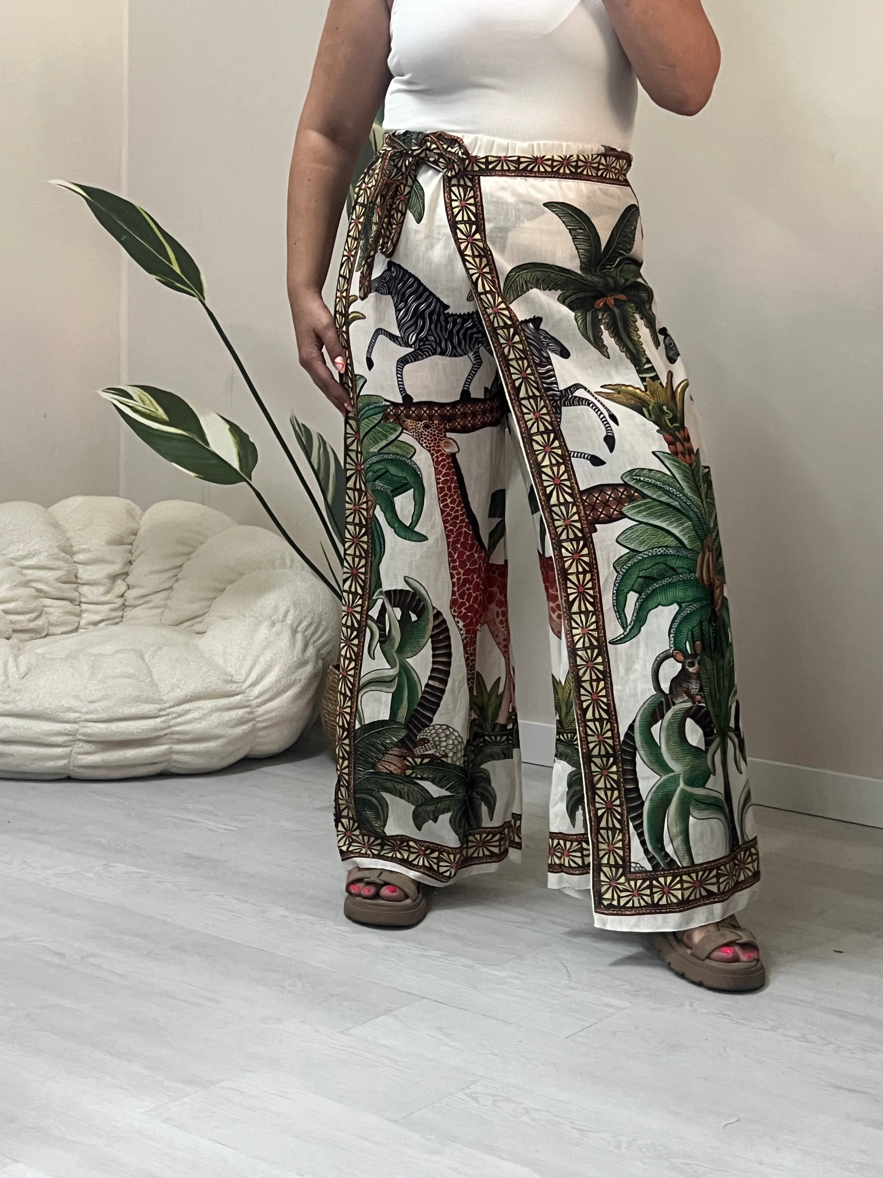Παντελόνα φούστα κρουαζέ - Tropical print