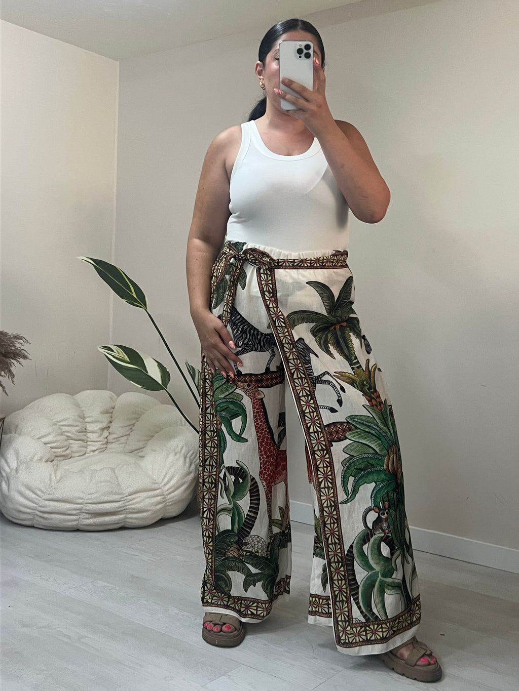Παντελόνα φούστα κρουαζέ - Tropical print