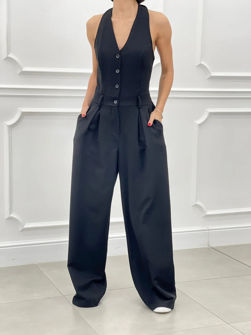 Timeless Elegance Jumpsuit - Μαύρο