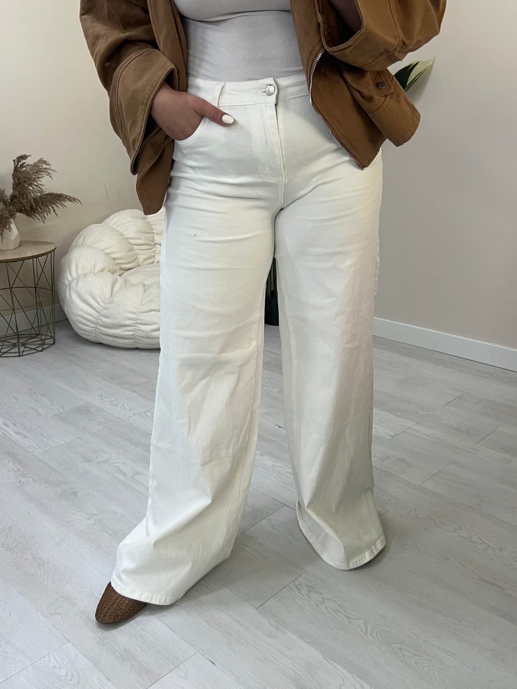 Λευκό τζιν wide leg