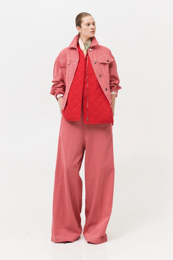 Denim ριγέ LUMINA set - Κόκκινο