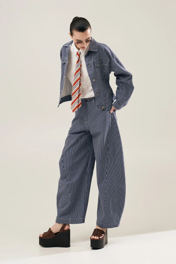 Denim ριγέ LUMINA set - Μπλε