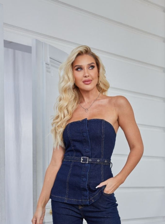 Denim Elegance Corset