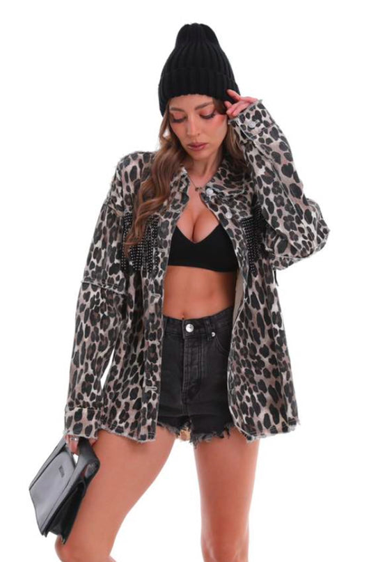 Wild Glam Fringe Leopard Jacket