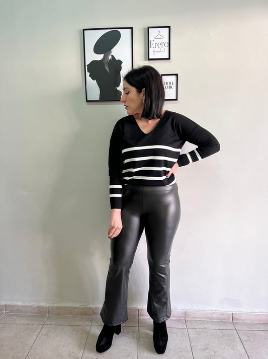 Agatha Leather Pants Μαύρο
