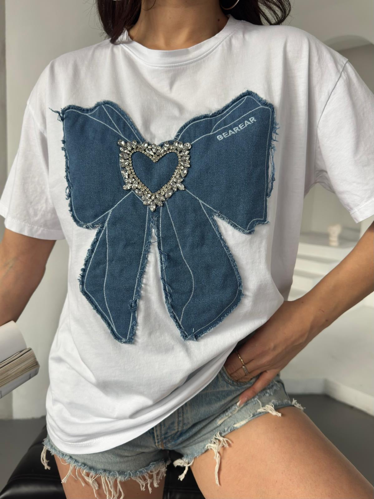 Bow Denim T-shirt