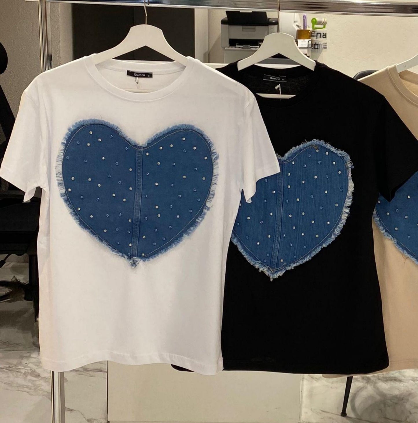 Heart Denim T-shirt