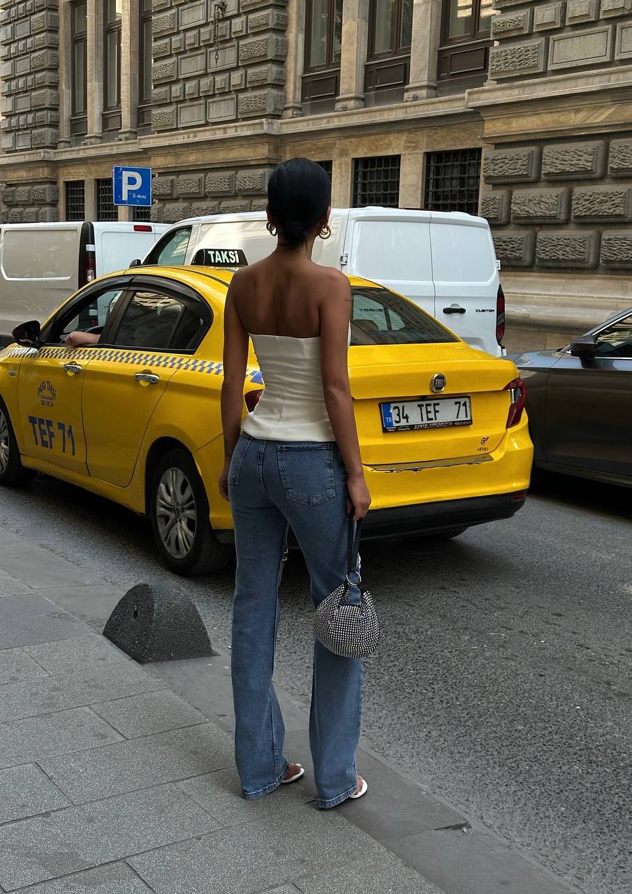 Cut-Out Strass Denim