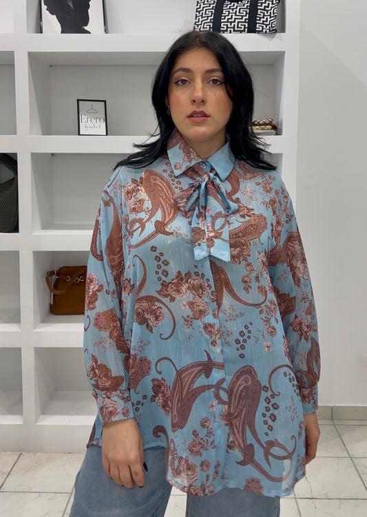 Ethereal Paisley Shirt - Γαλάζιο