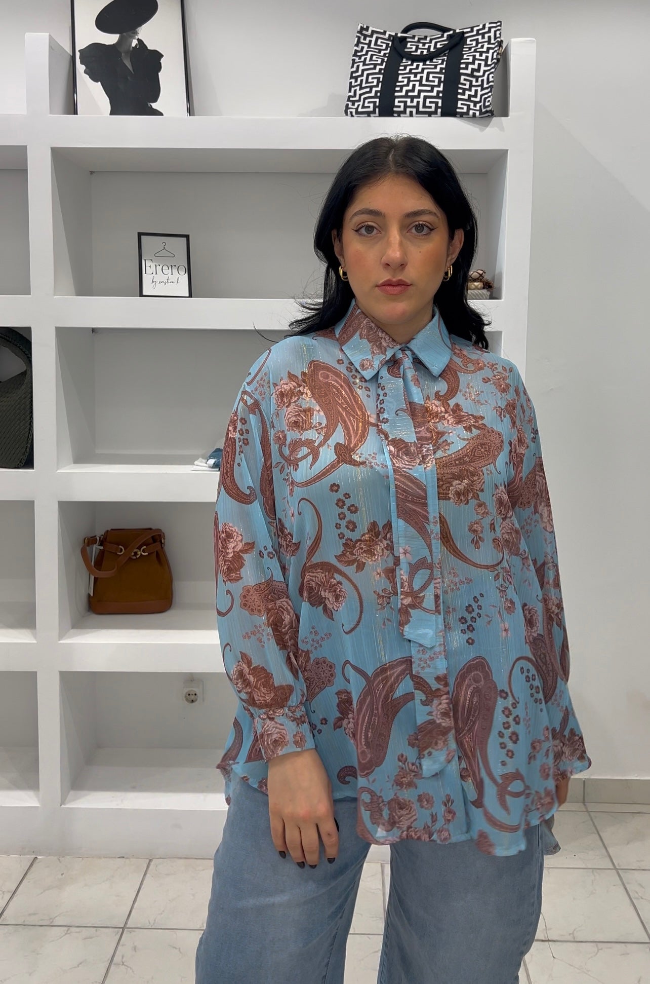 Ethereal Paisley Shirt - Γαλάζιο