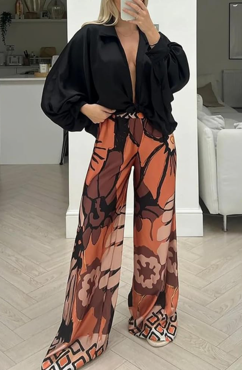 Boho Chic Printed Set - Μαύρο