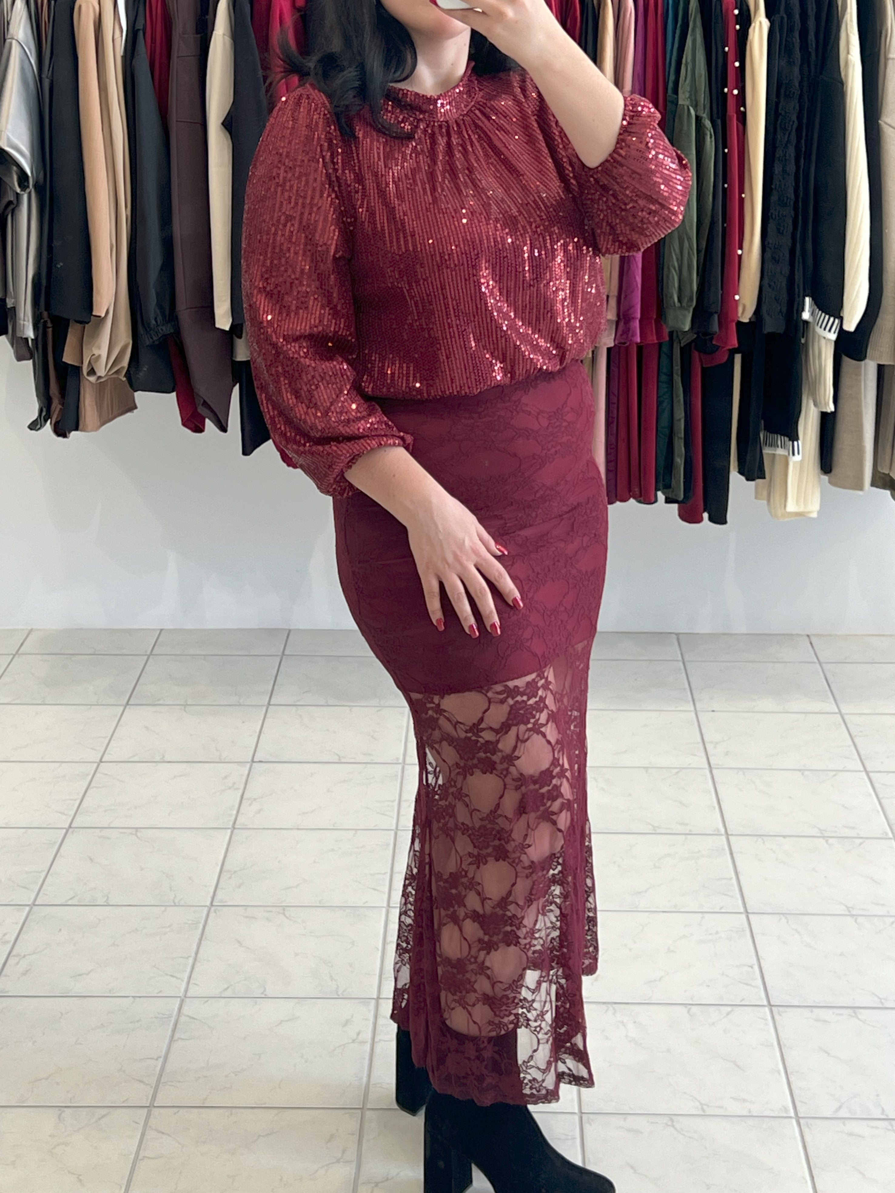 Sparkle Μπλούζα - Μπορντό