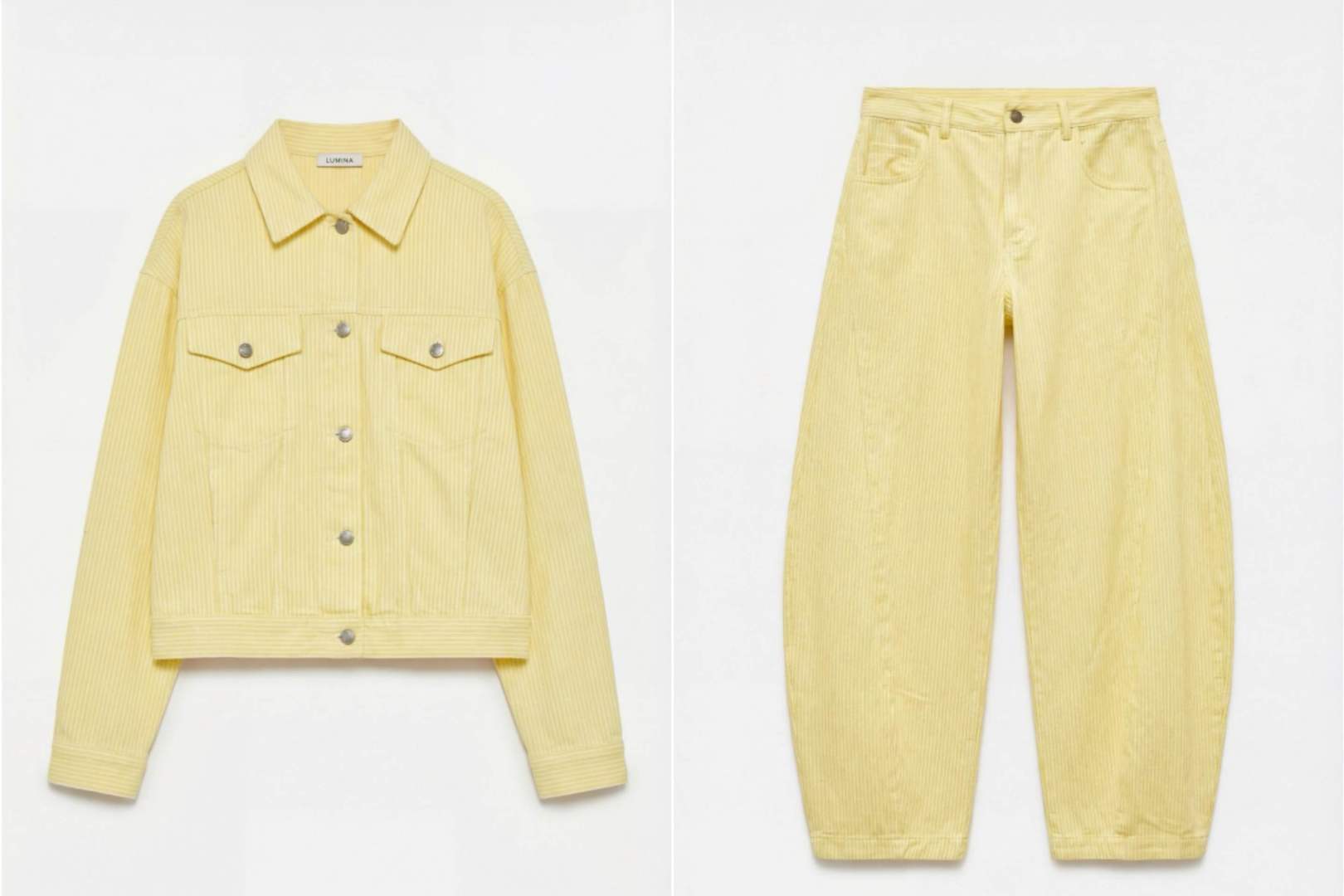 Denim ριγέ LUMINA set - Κίτρινο