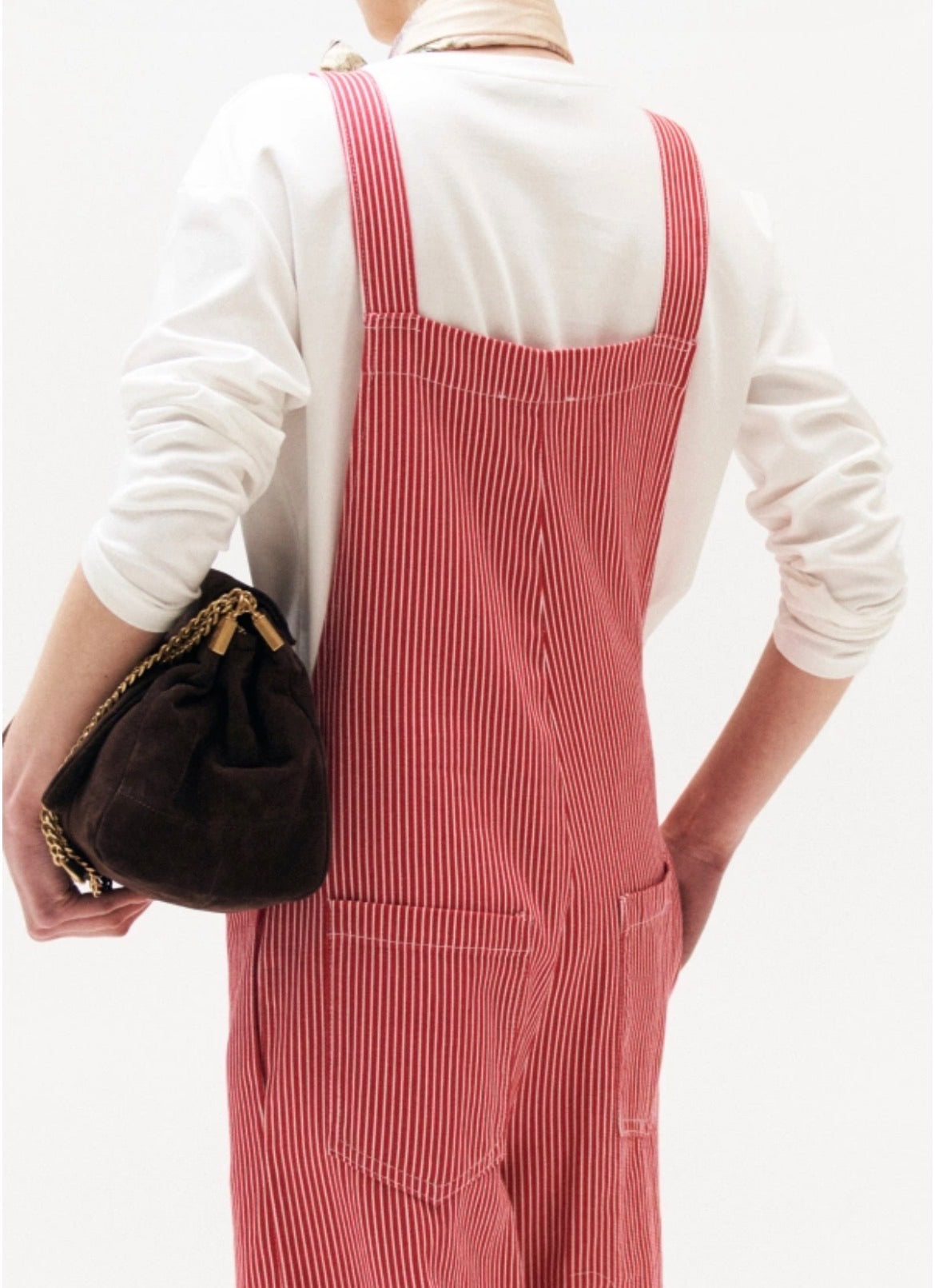 Denim ριγέ LUMINA σαλοπέτα - Κόκκινο