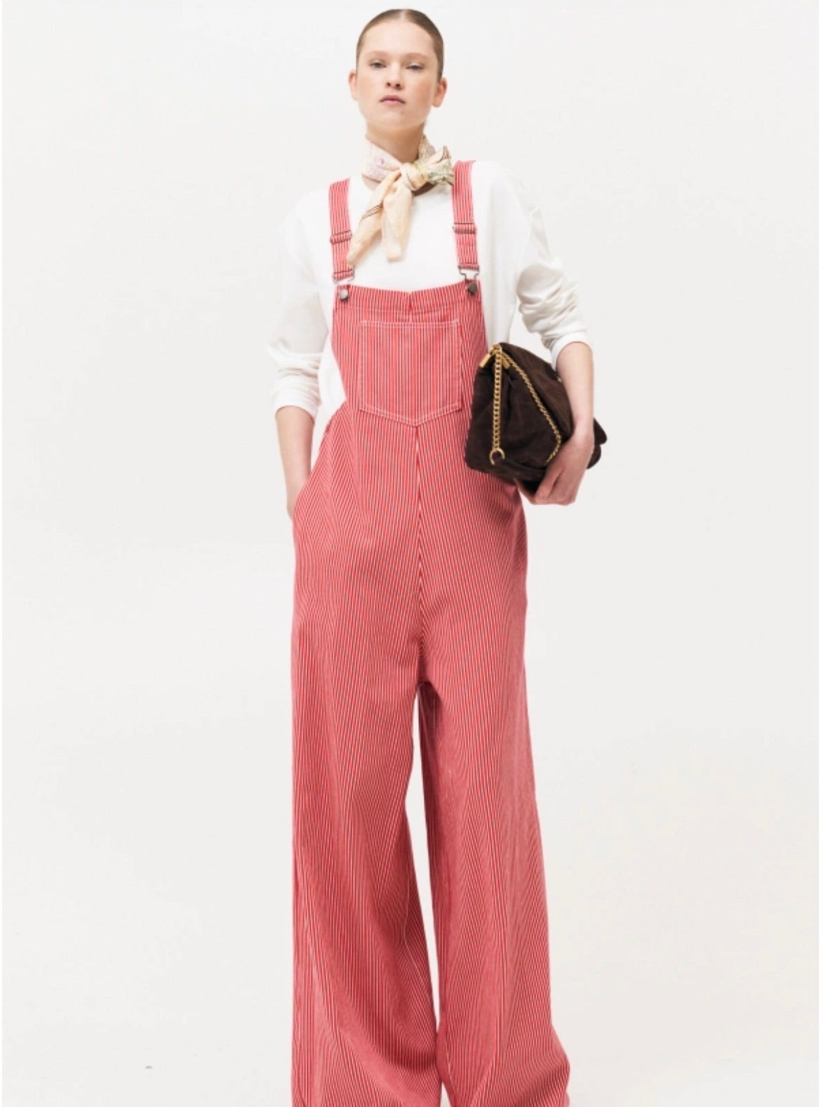 Denim ριγέ LUMINA σαλοπέτα - Κόκκινο