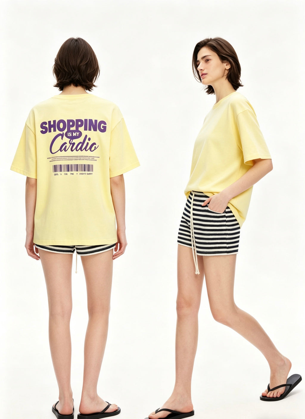 Βαμβακερό LUMINA t-shirt με στάμπα στο πίσω μέρος - Κίτρινο