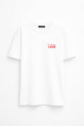 Βαμβακερό LUMINA t-shirt με στάμπα στο μπροστά και στο πίσω μέρος - Λευκό