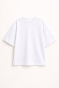 Βαμβακερό LUMINA t-shirt με στάμπα στο πίσω μέρος - Λευκό