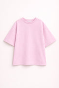 Βαμβακερό LUMINA t-shirt με στάμπα στο πίσω μέρος - Ροζ