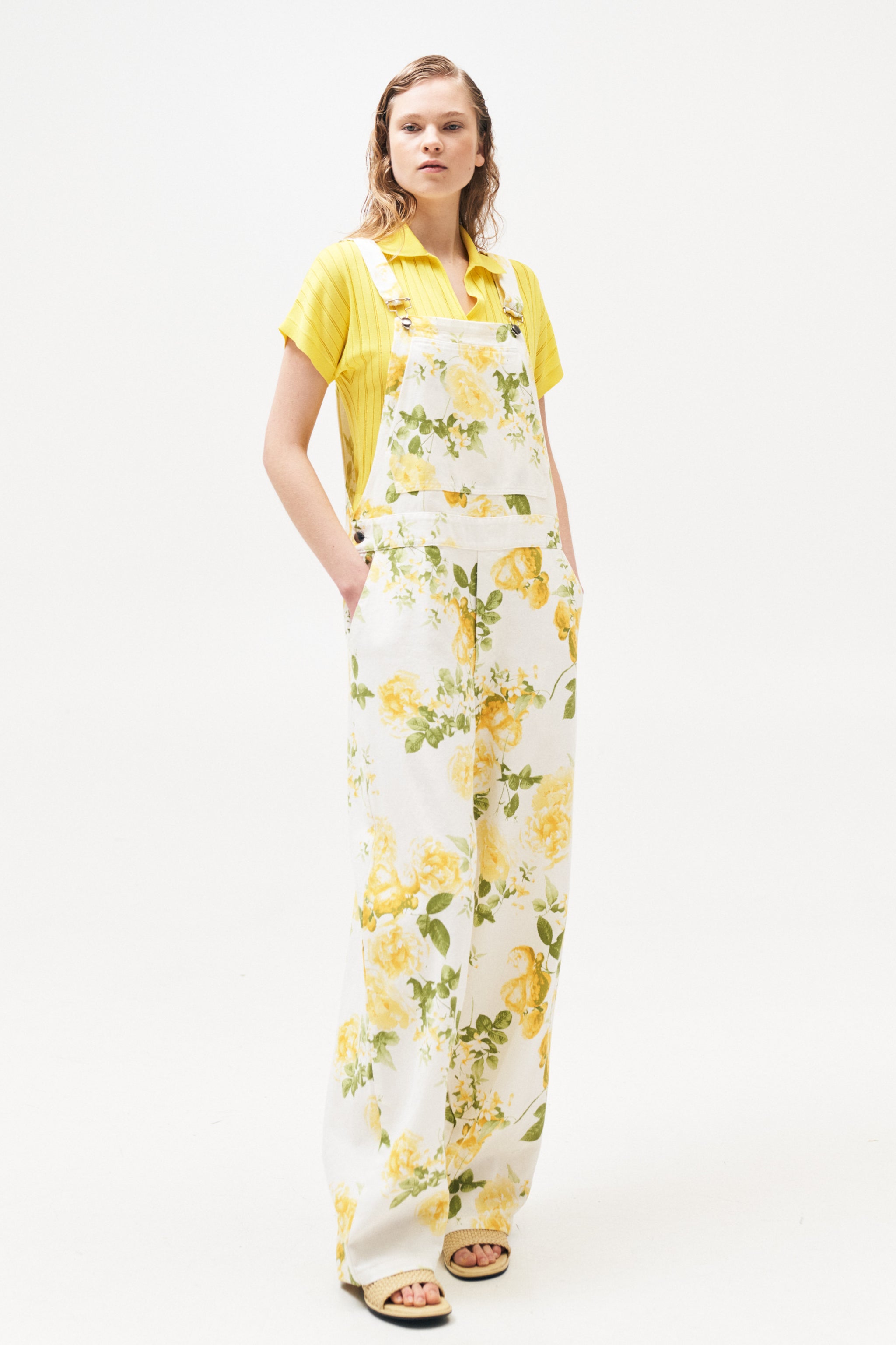 Denim floral LUMINA σαλοπέτα - Κίτρινο