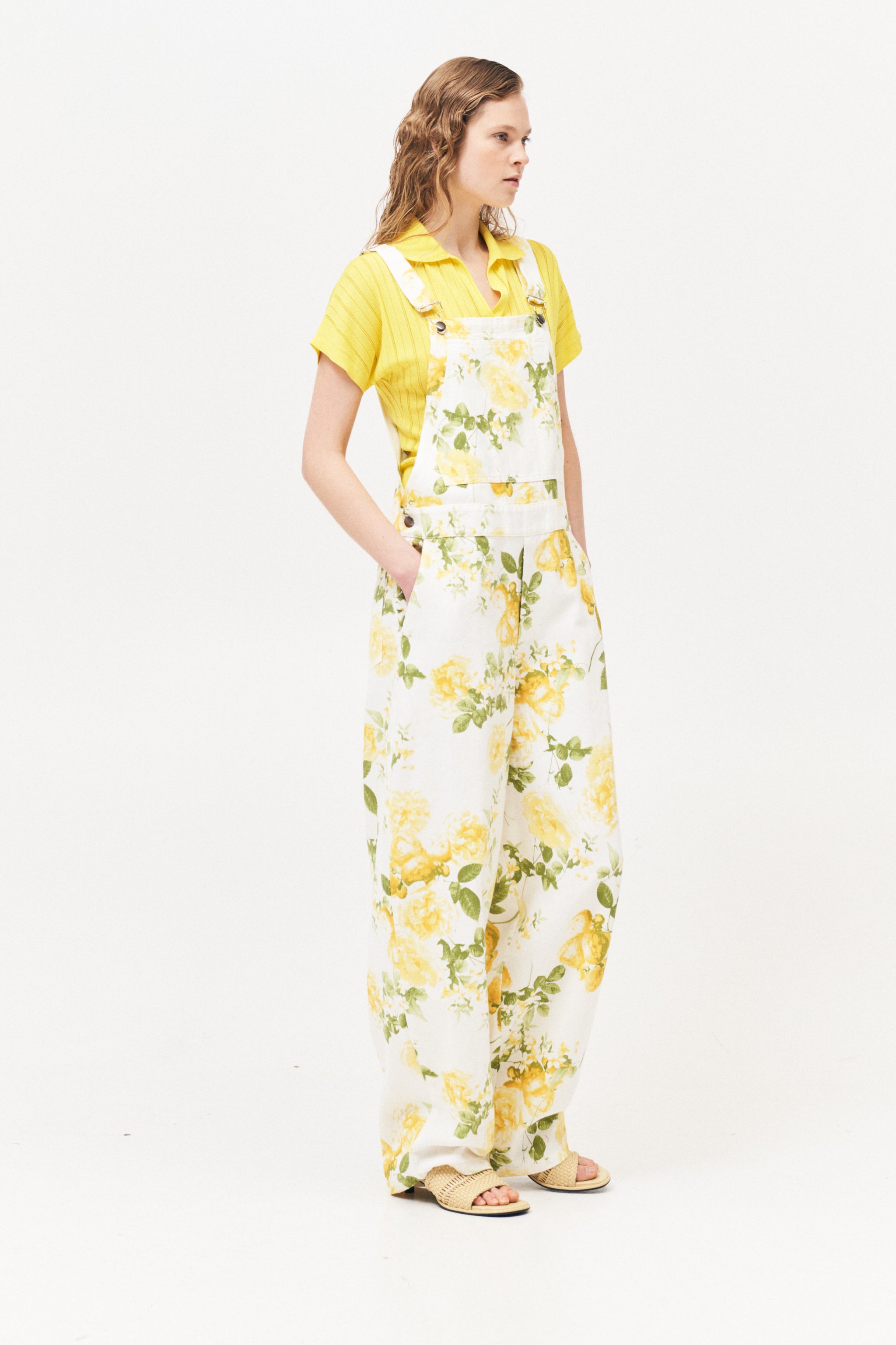 Denim floral LUMINA σαλοπέτα - Κίτρινο