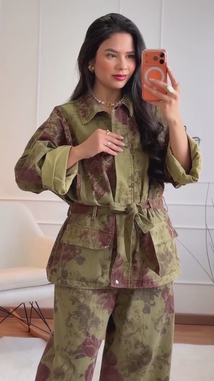 Denim floral LUMINA set - Χακί