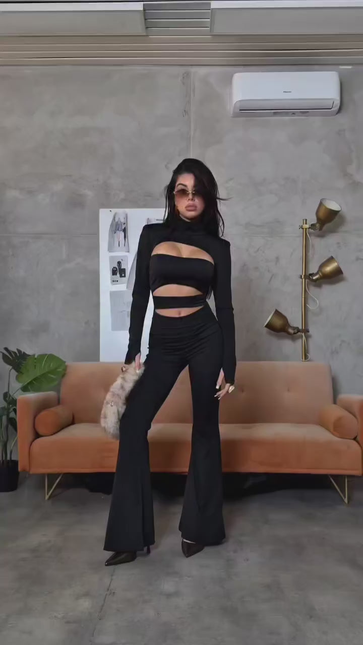 Ολόσωμη φόρμα με ανοίγματα - Μπορντό