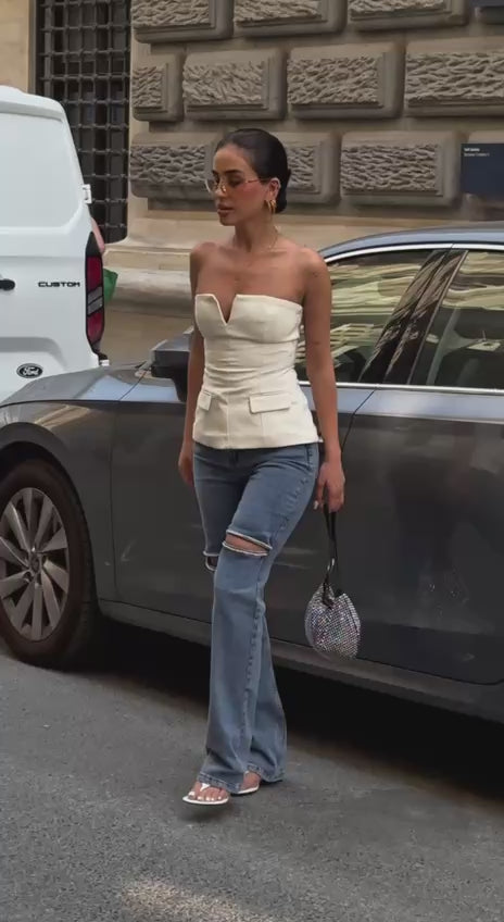 Cut-Out Strass Denim