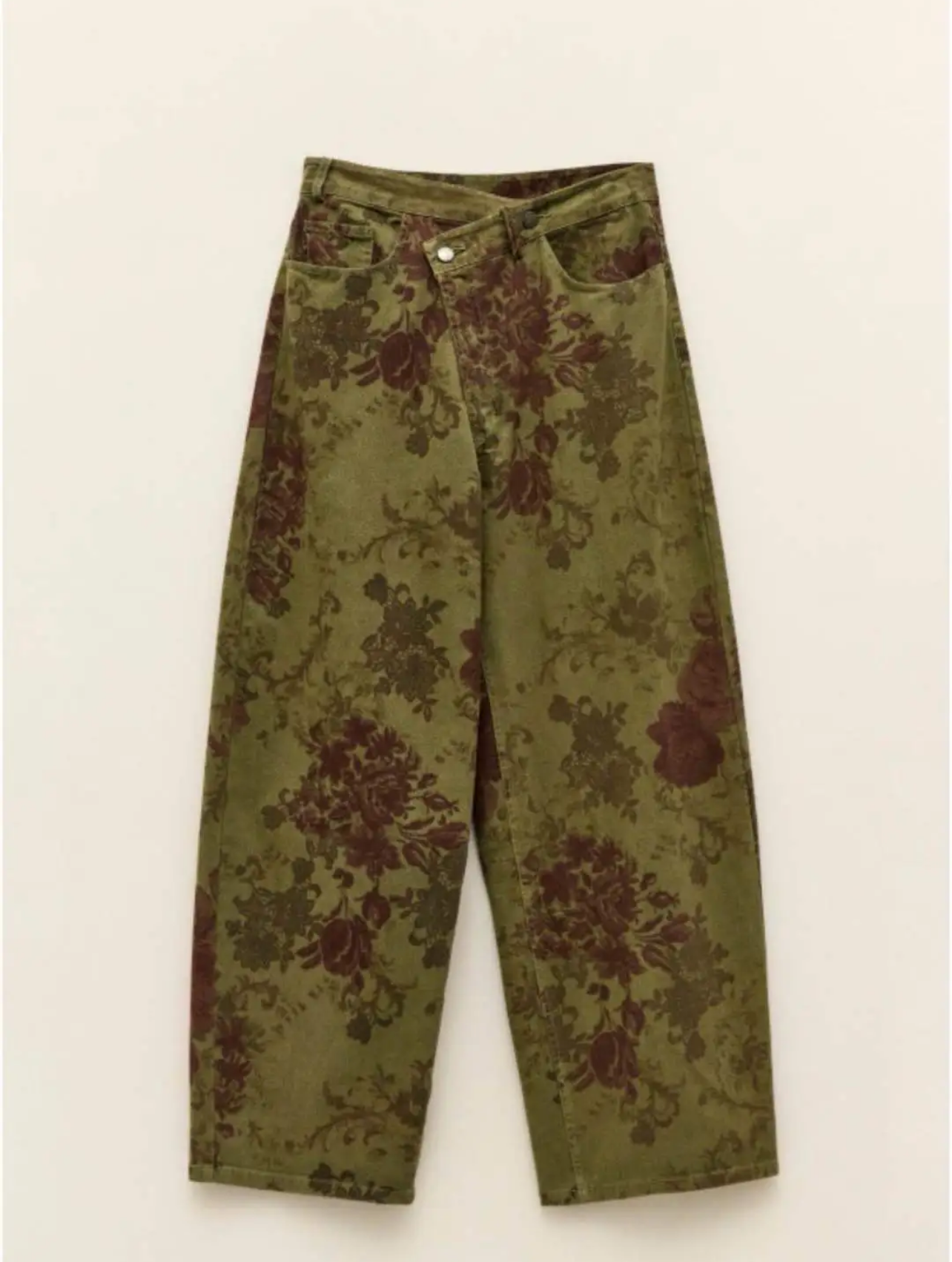 Denim floral LUMINA jean - Χακί