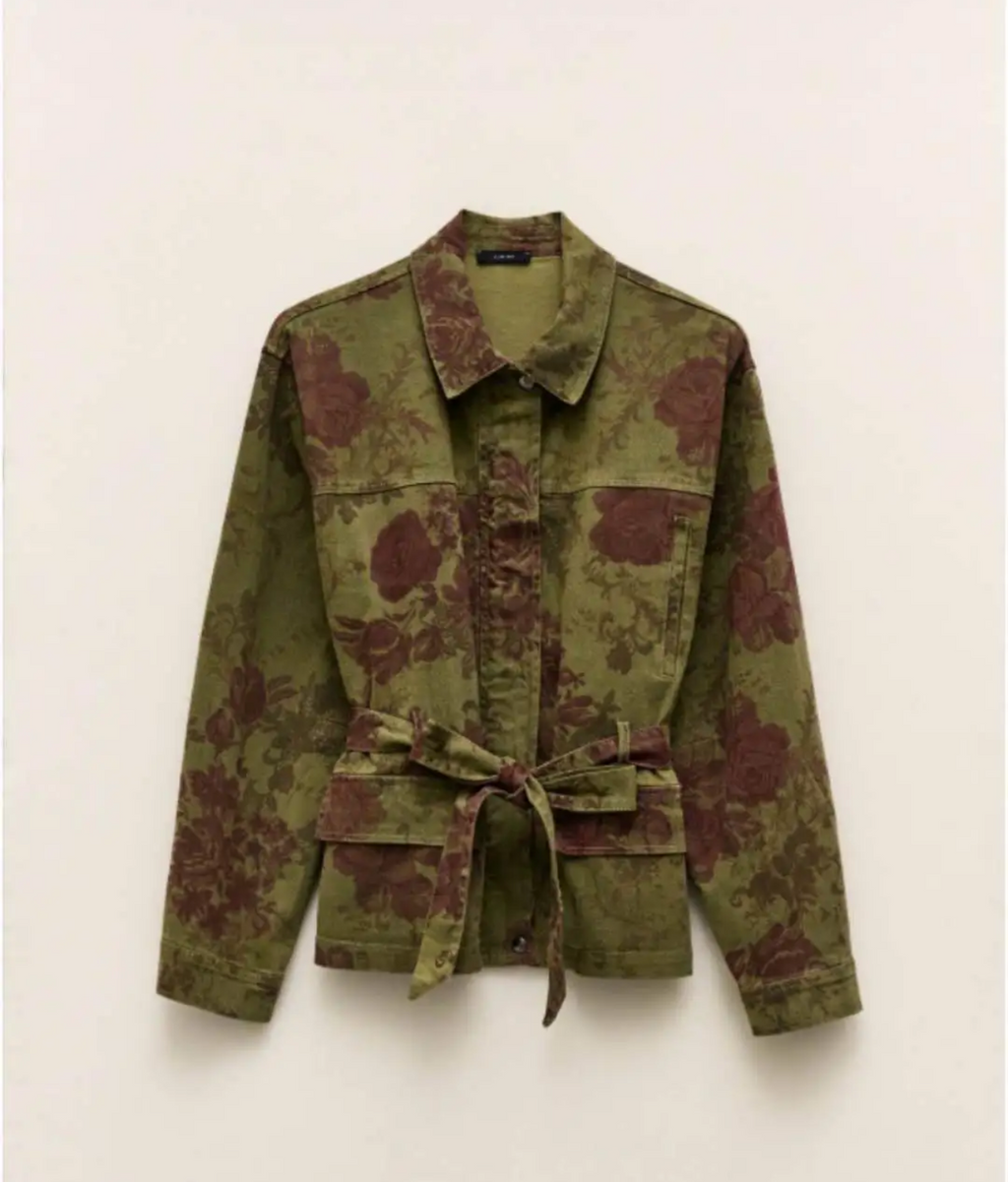 Denim floral LUMINA jacket - Χακί