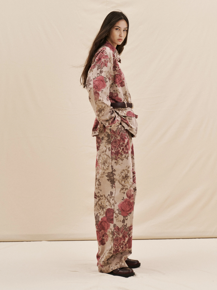 Denim floral LUMINA set - Μπεζ