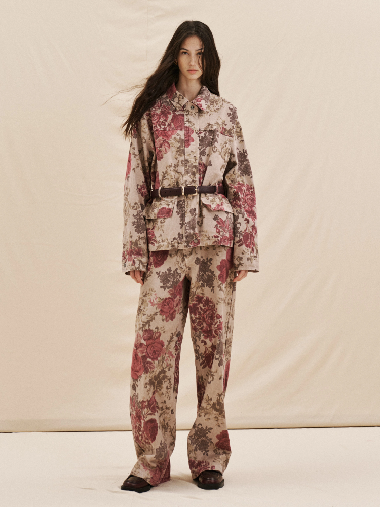 Denim floral LUMINA set - Μπεζ