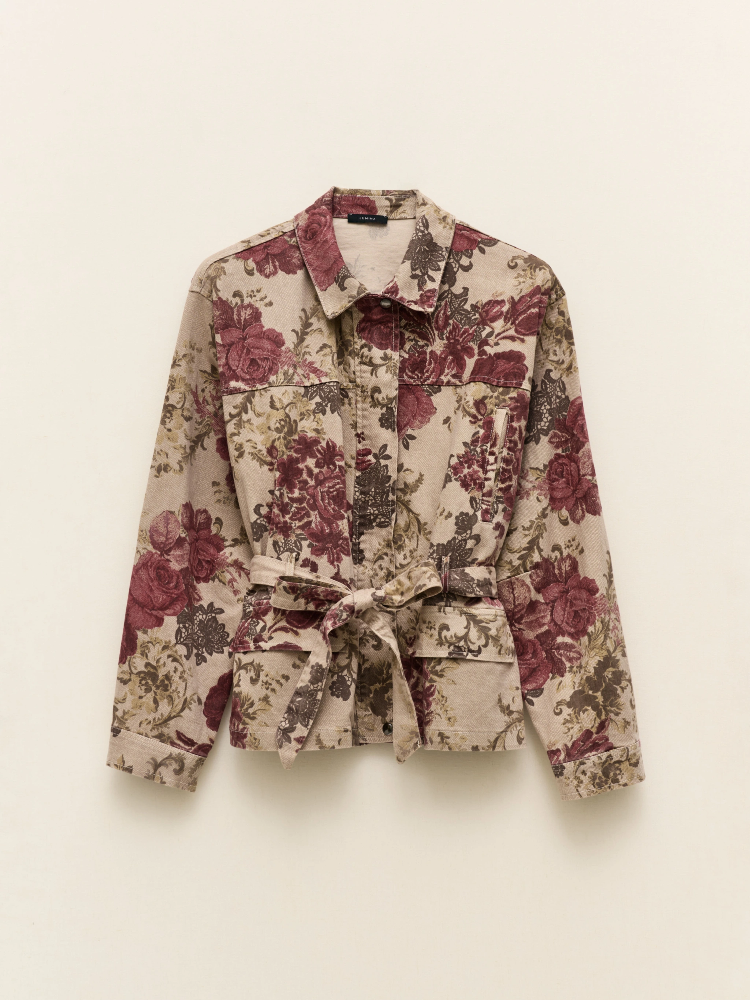 Denim floral LUMINA jacket - Μπεζ