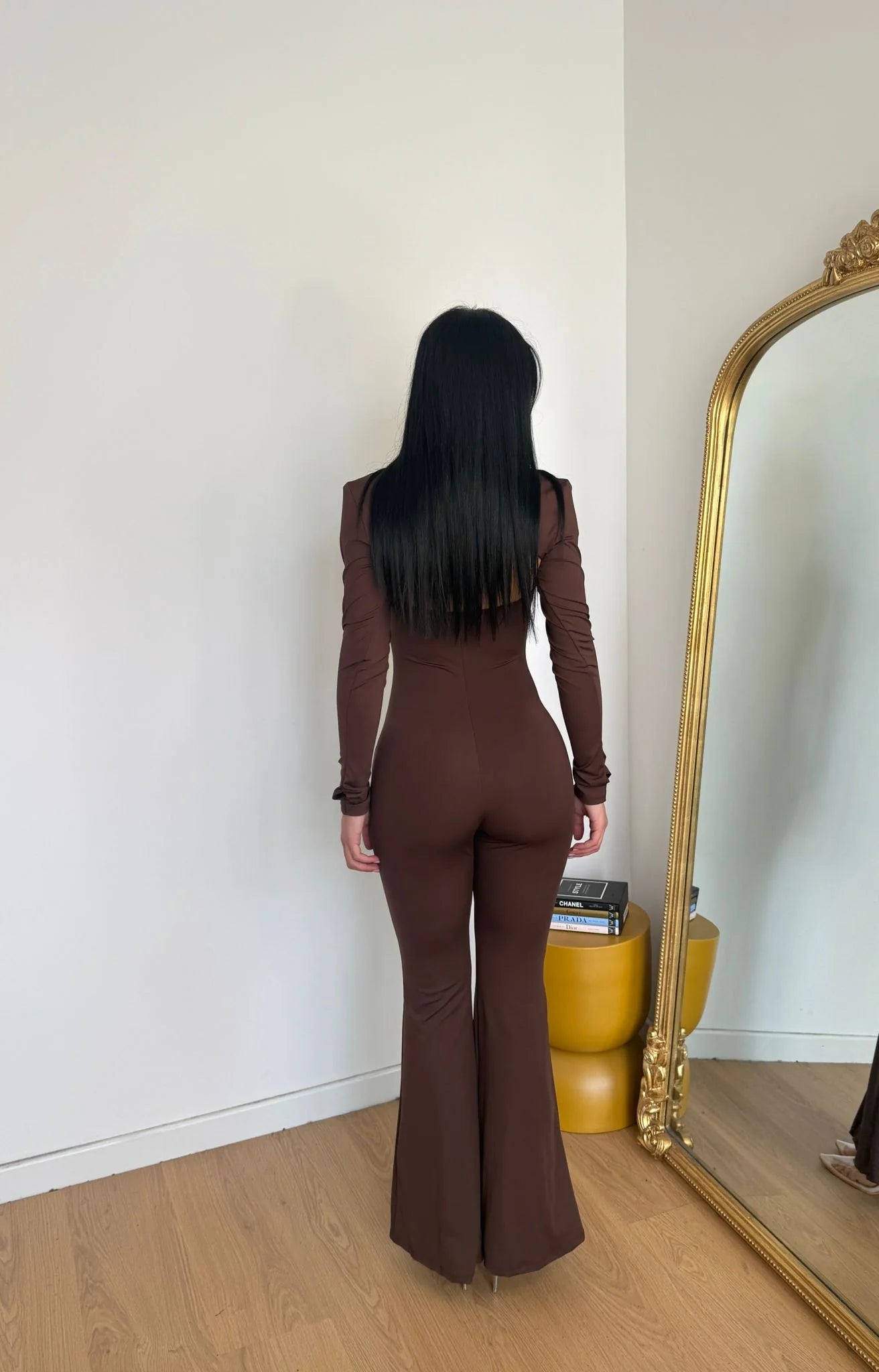 Ολόσωμη φόρμα με ανοίγματα - Σοκολατί