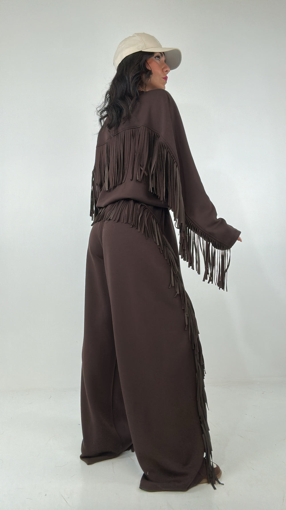 Σετ βουτυρένια φόρμα με διακοσμητικά κρόσσια - Σοκολατί