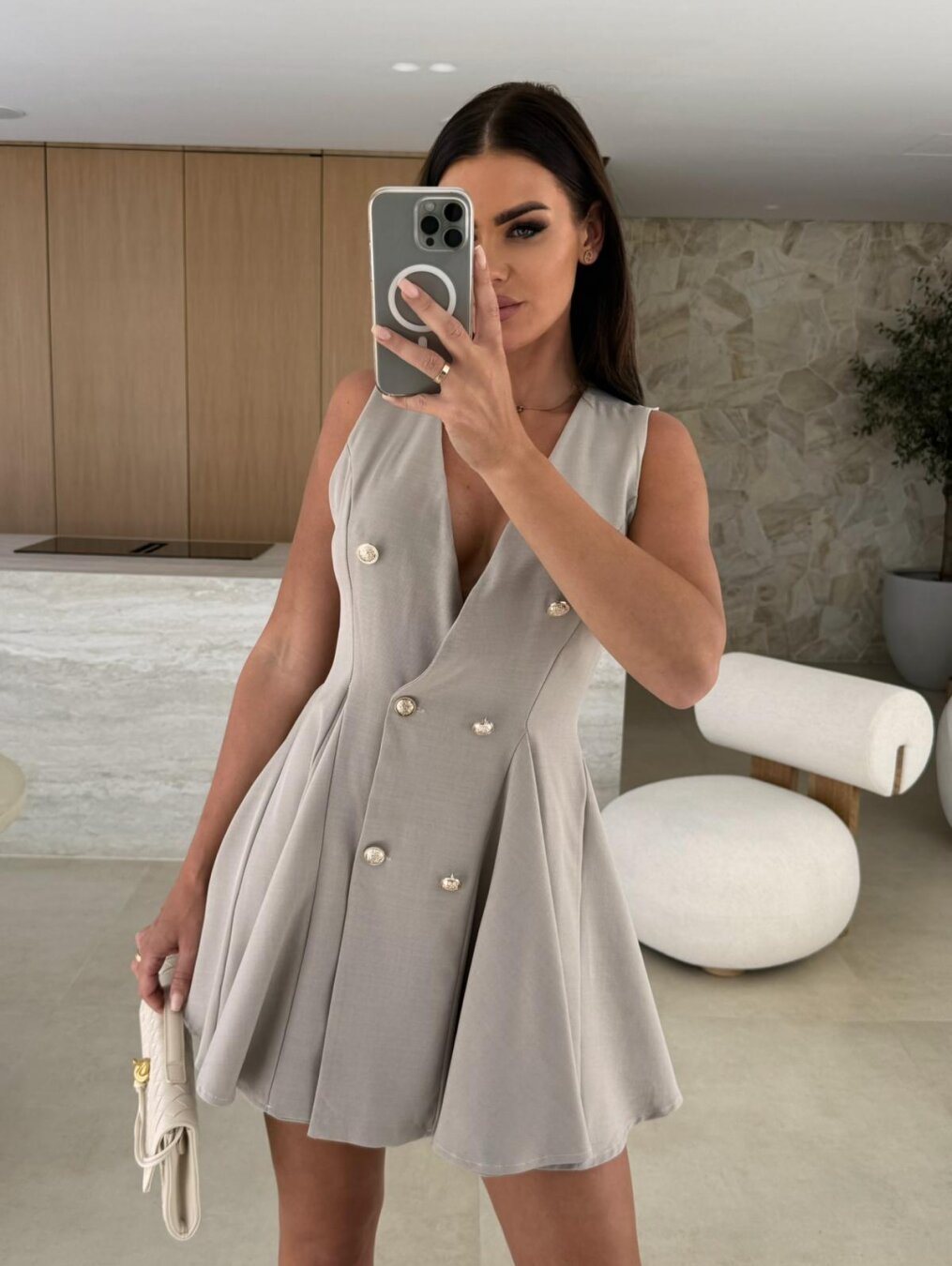 Elegance Blazer Dress - Μπεζ